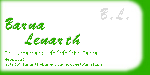 barna lenarth business card